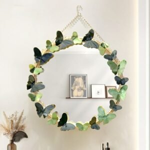 Nordic Style Mirror Dressing Unique Round Large Modern Aesthetic Mirror Creative Hanging Miroir Mural Home Decoration EI50JZ 1