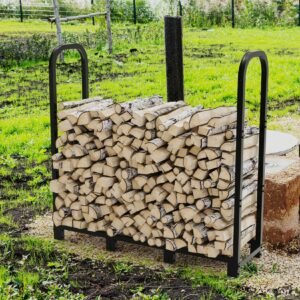 Firewood Rack: 47.6” Long Heavy Duty Fireplace Firewood Rack Stand Porch Wood Log Storage Stacker for Indoor Outdoor Firewood 1