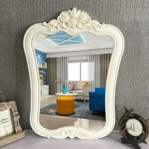 Round Decorative Mirror Bathroom Cosmetic Aesthetic Decorative Mirror Large Princess Espelhos Home Decoration Luxury YY50DM 1