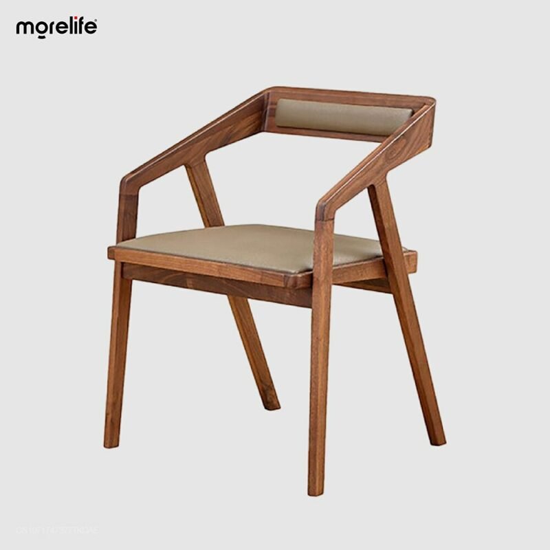 Solid Wood Dining Chair Creative Cafe Bar Catering Milk Tea Shop Single Chair Home Backrest Cushion Chair New 2023 4