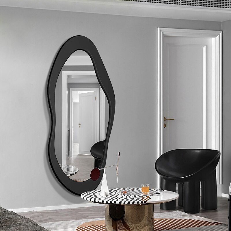 Nordic Full Body Decorative Wall Mirrors Vanity Floor Shower Irregular Mirror Aesthetic Room Decor Deco Salon Nursery Room Decor 4
