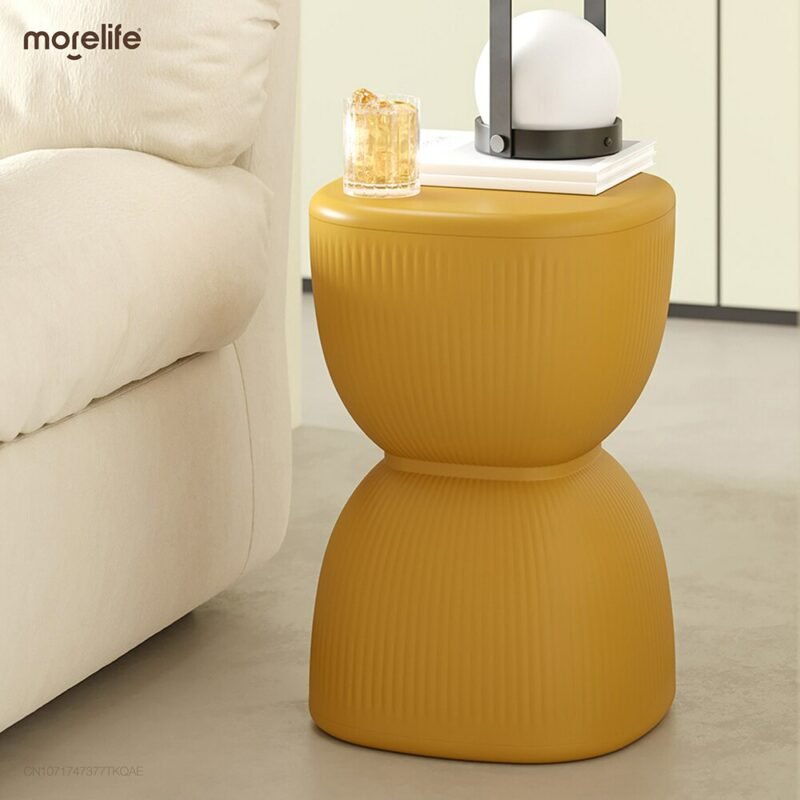 Modern minimalist small circular stool living room shoe changing stool creative hourglass shaped thickened plastic stool 3