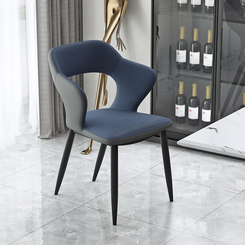 Modern Nordic Dining Chairs Lounge Living Room Leather Makeup Dining Chair Decorative Armchair Sillas De Comedor Furnitures 4