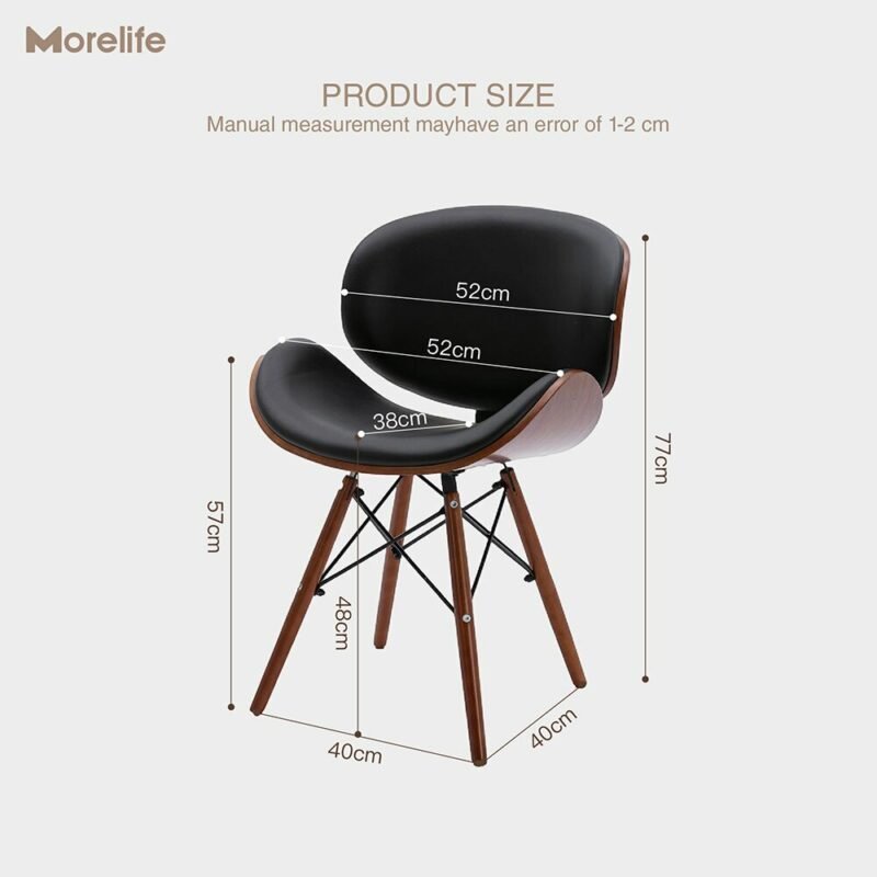 European modern simple luxury chair back, beetle shape small family, space saving practical solid wood leather dining chair 5