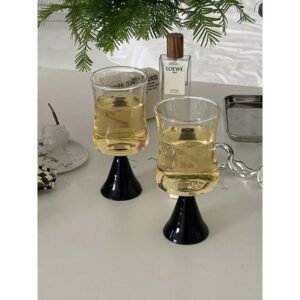Glass Wine Goblet Juice Cup Heat-Resistant Water Cup Drinking  Short Wine Glass  Cocktail-glass  Champagne Glasses 1