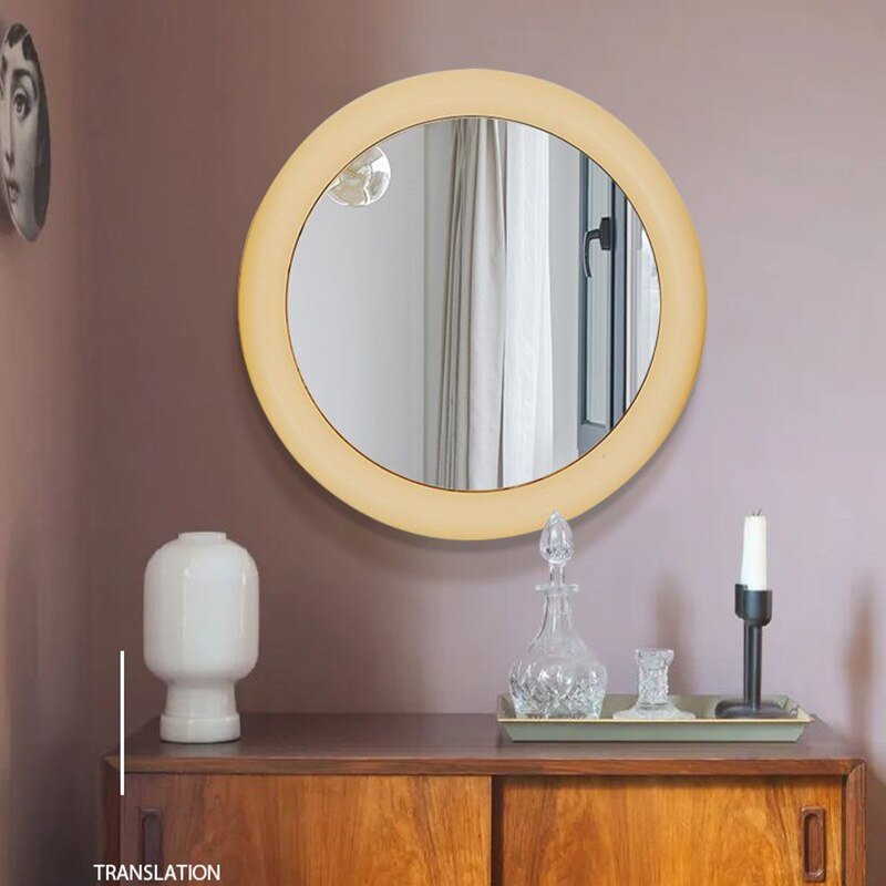 Bedroom Wall Mirror Shower Hanging Round Art Irregular Hairdressing Length Hallway Mirror Salon Espejo Con Luz Bathroom Decor 4