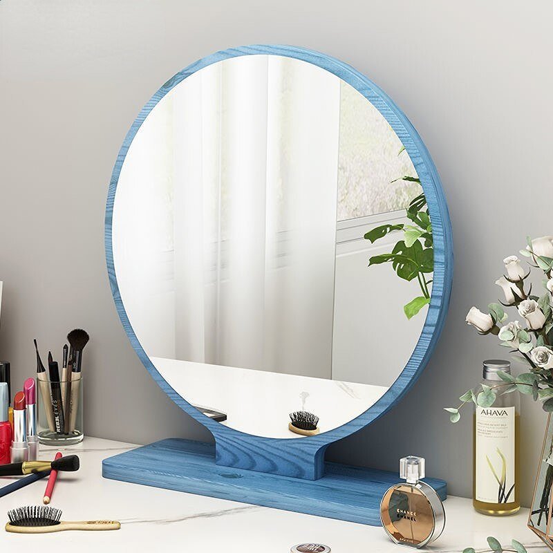 Makeup Decorative Mirror Bathroom Light Glass Tabletop Round Smart Decorative Mirror Aesthetic Grand Miroir Room Decoration 5