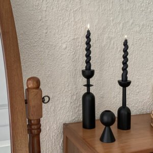 Candle Holder Room Decor Candles Holders Home Decoration Black Wooden Candlestick Living Room Bedroom Geometric Decorations 1