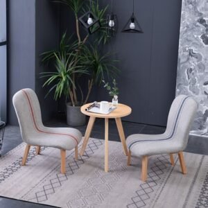 Fabric Stool Home Living Room Nursing Low Stool Shoe Changing Stool Fashion Creative Solid Wood Backrest Sofa Small Chair 1