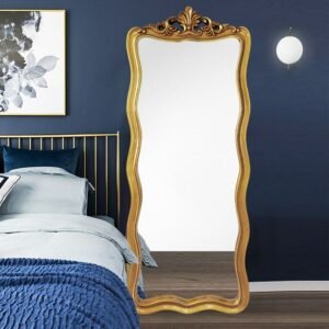 Gold Irregular Mirror Art Decorative Metal Frame Dressing Hallway Bedroom Mirror Door Full-body Miroir Mural Decorating Room 1