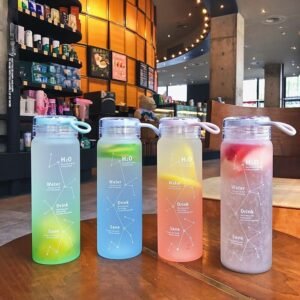 Heat-resistant Glass Water Bottles Couple Cups Portable Handle Sports Outdoor Bottle Cup Camping Office BPA Free Large-capacity 1