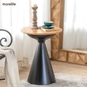 Nordic vintage coffee table side table iron art removable round creative sofa side table living room balcony coffee table 1