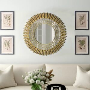 Nordic Decorative Wall Mirror Hanging Metal Free Shipping Round Wall Mirror Room Decor Aesthetic Home Decoration Accessories 1