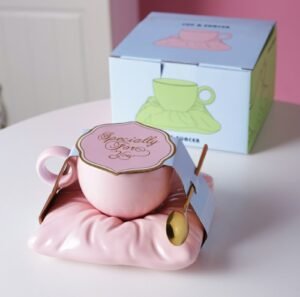 Lazzy House Ceramic Mugs Coffee Cups Drinkware Mug for Tea Large Saucer Set Creative Christmas Gift Box Set Couple cups 1
