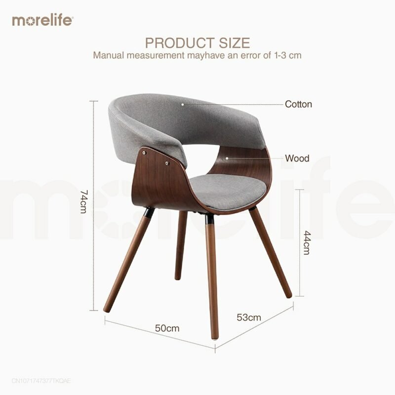 Minimal dining chair Household solid wood modern simple Nordic restaurant chair Hotel chair Designer balcony leisure chair 6
