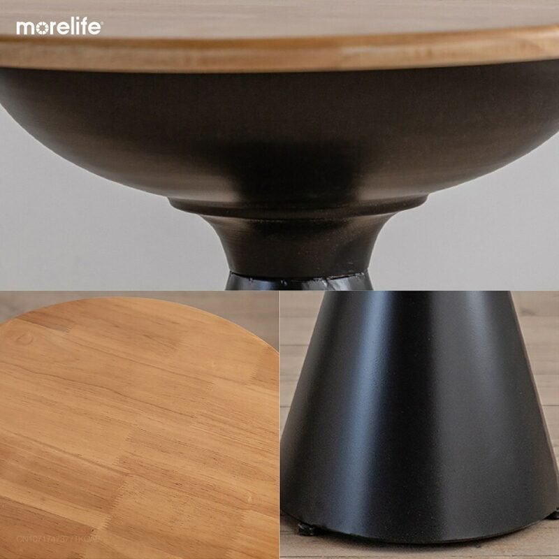 Nordic vintage coffee table side table iron art removable round creative sofa side table living room balcony coffee table 3