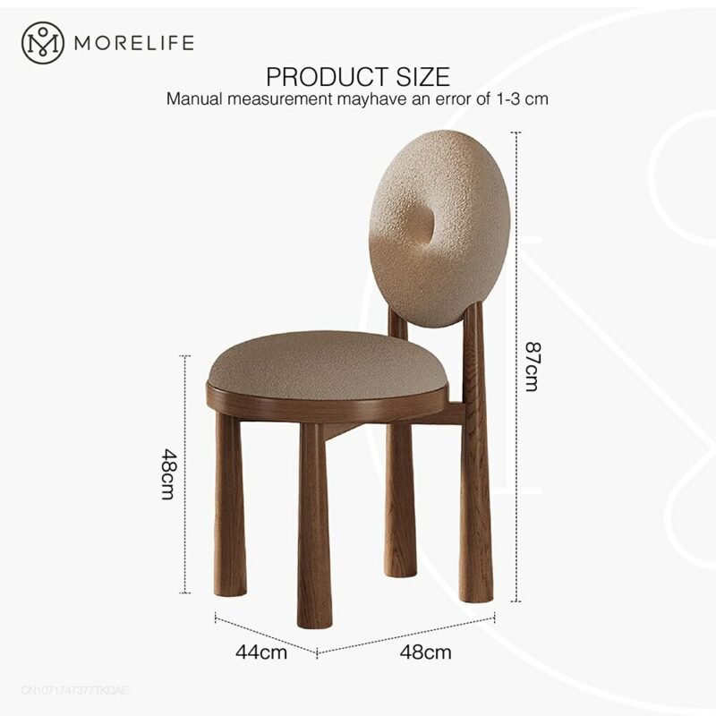 Nordic Solid wood/Ironwork Dining chair Makeup chair Hotel chair Coffee chair Donut dressing stool & Cashmere lamb fabric chair 6