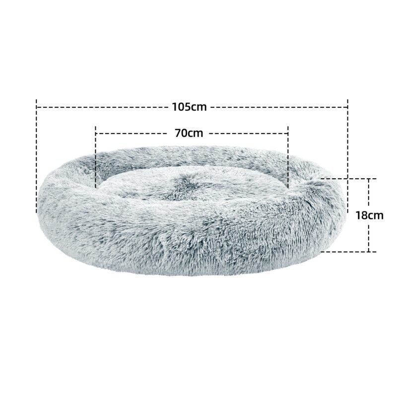 Extra Large Waterproof Calming Dog Beds Washable Anti Anxiety Round Fluffy Plush Faux Fur Pet Bed 6