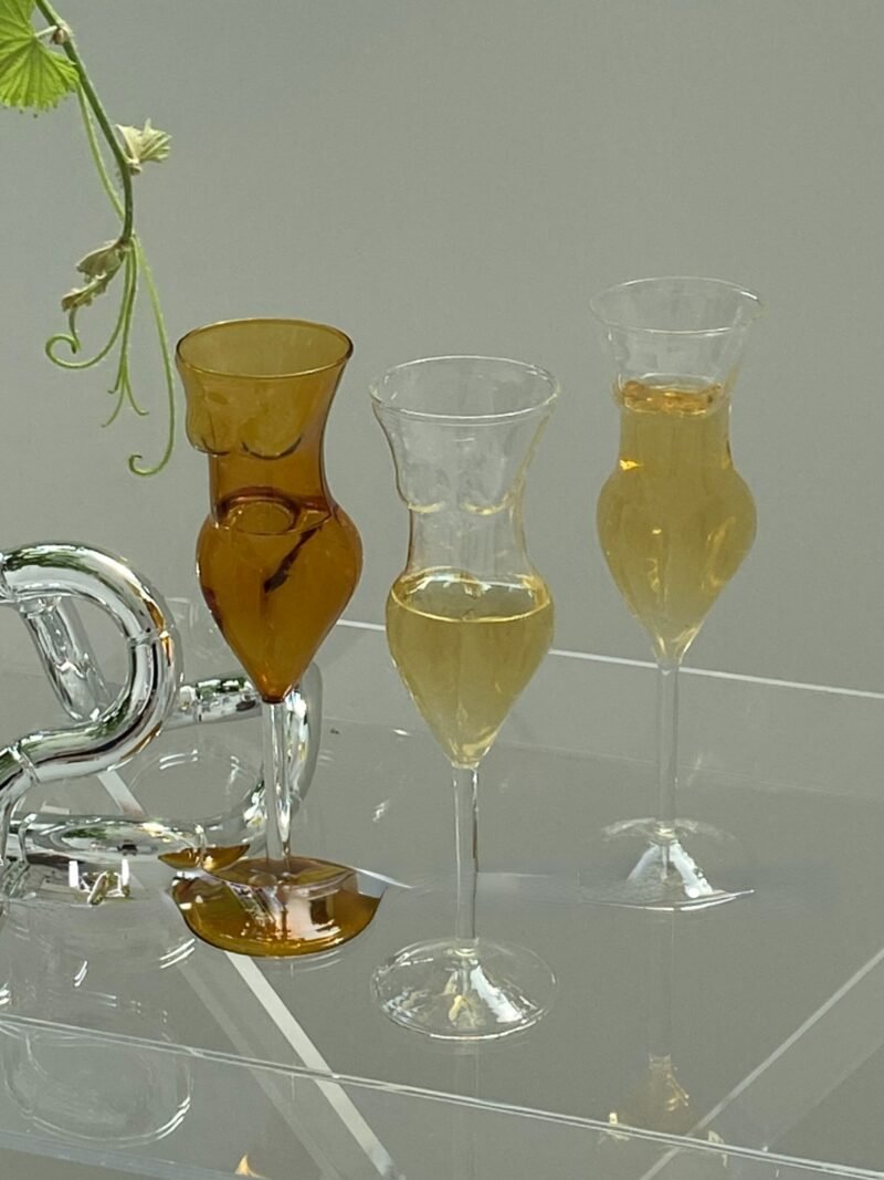 1PC creative flute glass Cordial Women body shape cocktail glass transparent creative human glass cup bar drinking 5