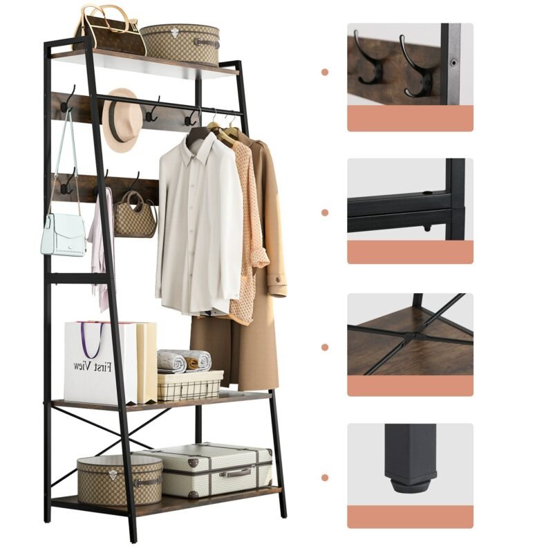 Heavy Duty Large Metal Clothes Rail Storage Garment Shelf Hanging Display Stand Rack 5