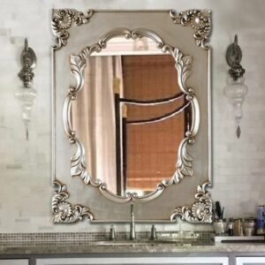 Square Decorative Dressing Mirror European Classical Bath Mirrors Toilet Hanging Porch Art Specchio Da Parete Wall Mirror Gift 1