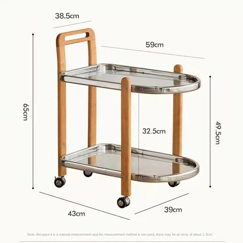 Trolley Movable Side Table Storage Rack Internet Fashion Living Room Retro Furniture Simple Glass Dining Car 5