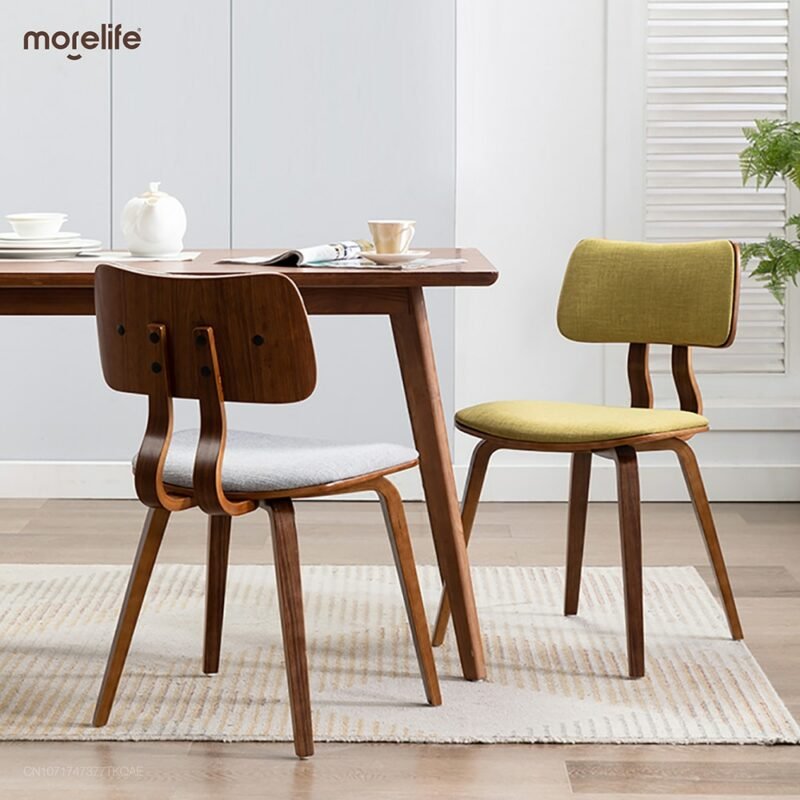 Nordic Solid Wood Dining Chairs Kitchen Bedroom Backrest Chair Modern Minimalist Home Furniture Stool Hotel Restaurant Chair 3