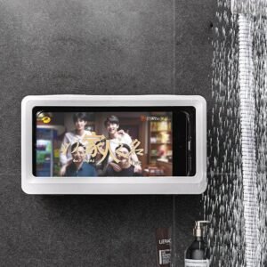 Toilet storage rack without punching bathroom kitchen universal wall mounted mobile phone storage box waterproof and anti fog 1