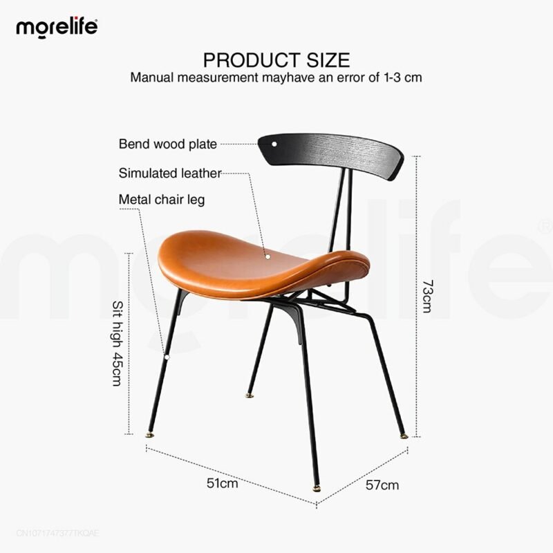 Nordic iron art Dining chair Coffee chair hotel chair industrial style chair light luxury simple single chair makeup stool chair 6