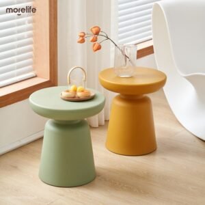 Nordic Small Coffee Table Simple Stool Modern Living Room Plastic Creative Circular Edge Corner Table Designer Dining Stool 1