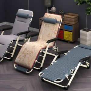 Reinforced Folding Chair Folding Dual-Purpose Chair Recliner Lunch Break Chair Breathable Leisure Simple Folding Chair Recliner 1