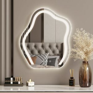 Led Lighted Makeup Mirror Hanging Table Irregular Flexible Mirror Luxury Length Modern Decoraciones Espejos Con Luces Room Decor 1