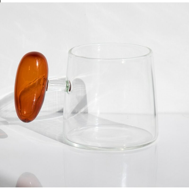 12.5OZ Glass Mug coffee mug glass cup set  cute water bottle  mugs coffee cups Drinkware Heat resistant Glass Drinking Milk 4