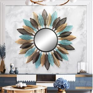 Moderne Decorative Mirror Wall Hanging Round Free Shipping Boho Mirror Room Decor Aesthetic Espejo Home Decoration Accessories 1