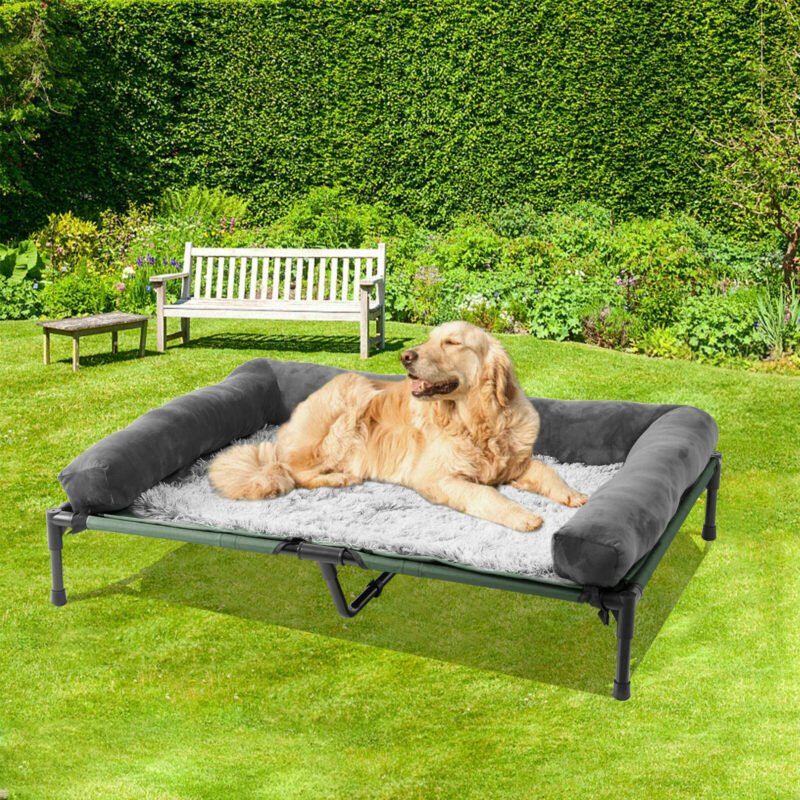 Extra Large Cooling Elevated Dog Bed with Bolster Raised Pet Cot Lounger Indoor Outdoor Waterproof 3