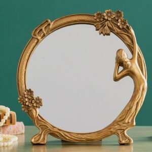 Standing Round Cosmetic Table Decorative Mirror Bathroom Vintage Boho Mirror Espejos Decorativos De Pared Mural Vanity Mirror 1