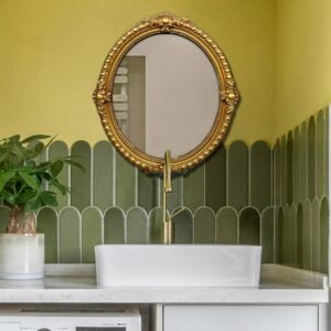 Nordic Vintage Mirror Wall Round Hanging Bathroom Mirror Luxury Enfeites Casa Decoracao Espejos Con Luces Nursery Room Decor 1