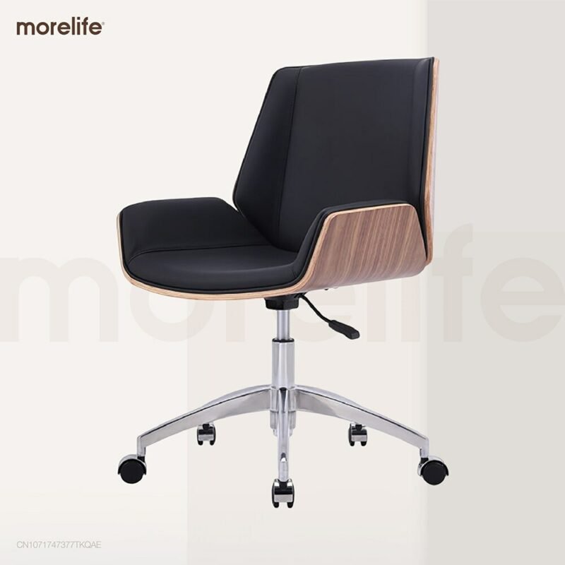 Nordic rotating computer chair soft bag comfortable backrest sedentary office chair home study chair conference room chair 5