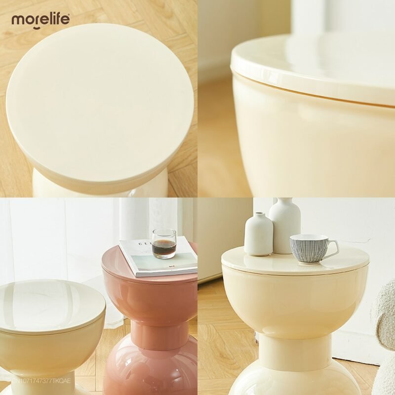 Nordic Creative Small Stools Plastic Stools Household Cream Style Plastic Low Stools Thickened Living Room Shoe Changing Stools 5