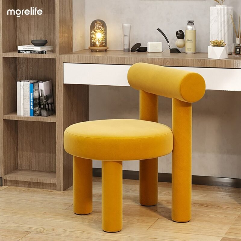 Nordic dresser chair Dining chair simple technology cloth back stool makeup chair net celebrity desk computer chair 2