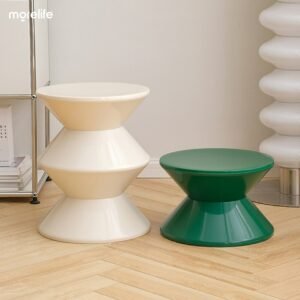 Round Coffee Table Plastic Nordic Small tea table Living Room Sofa Side Table Hallway Shoes Stool Balcony Small Desk Nightstands 1