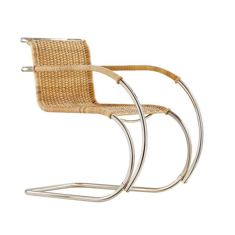 MOMO Ins Rattan Medieval Chair Designer Creative Single Chair Indonesian Rattan Household Leisure Backrest Dining Chair 5