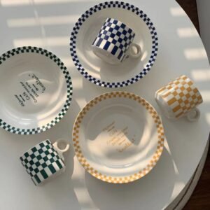 Korean Style Ceramic Plates Food Plates Ceramic Mug Dessert Plate Coffee Mug Cup with Saucer Restaurant dinnerware Dish 1