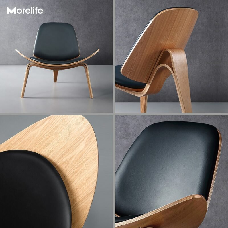 Nordic Denmark Design chair Smiling Shell Chair Simple sofa Lounge chair Armchair Living Room Furniture Chair 6