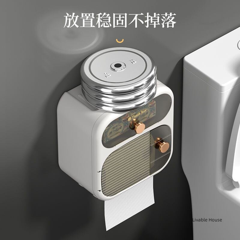 Toilet tissue holder, toilet tissue holder, non perforated tissue holder, wall mounted roll paper box paper towel holder 2