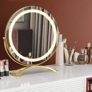 Shower Flexible Round Cosmetic Led Makeup Mirror Table Desk Bathroom Home Room Decor Mirror with Light Miroir Vanity Mirror 1