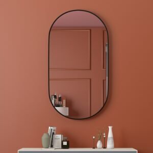 Golden Oval Mirror Wall Mounted Bathroom Vanity Vanity Mirror Bathroom  Round Mirrors Waterproof Explosion-proof Cosmetic Mirror 1