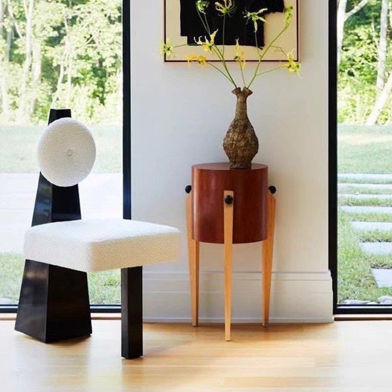 FULLLOVE Designer Creative Lamb Velvet Dining Chair Shaped Desk Chair Exquisite Makeup Chair Living Room Dining Room Furniture 1