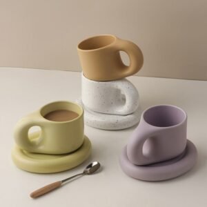 Ceramic Espresso Mugs Coffee Cups Stranger Things Funny Drinkware  Original Mug for Tea Large Saucer Set  Creative Gifts Friends 1