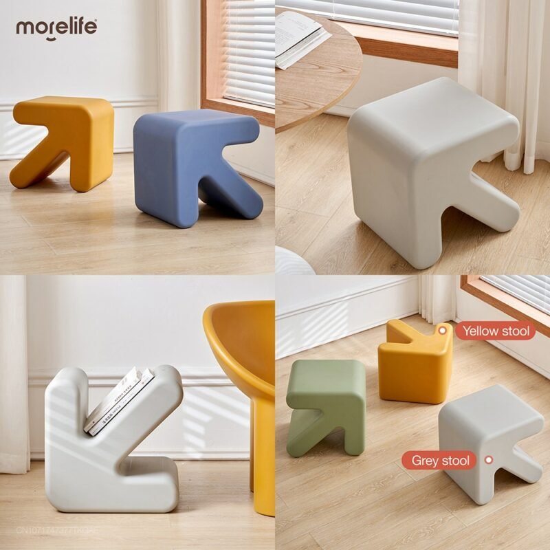 Household Plastic Small Stools Combination Sofas Shoe Changing Stools Modern Living Room Coffee Table Chairs Arrow Low Stools 5
